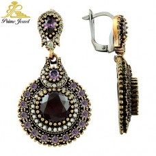 Gümüş Otantik Taşlı Küpe